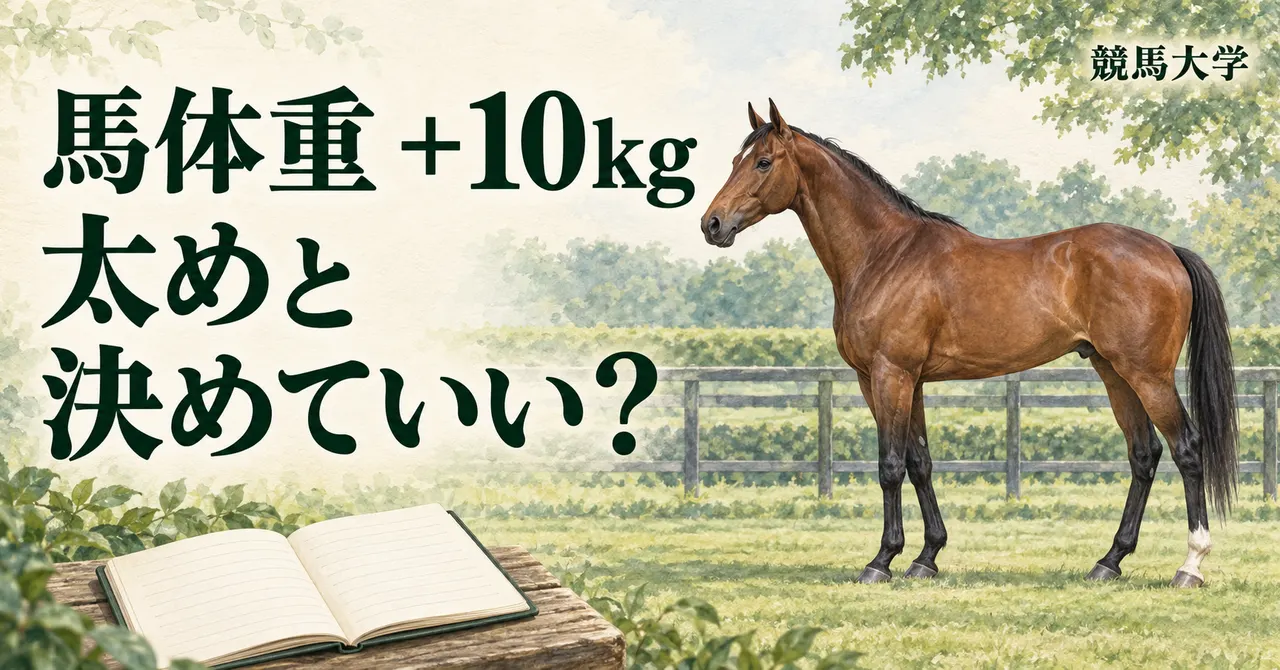 馬体重＋10kgは太め？同じ500kgでも、前走までの並びで見え方が変わる