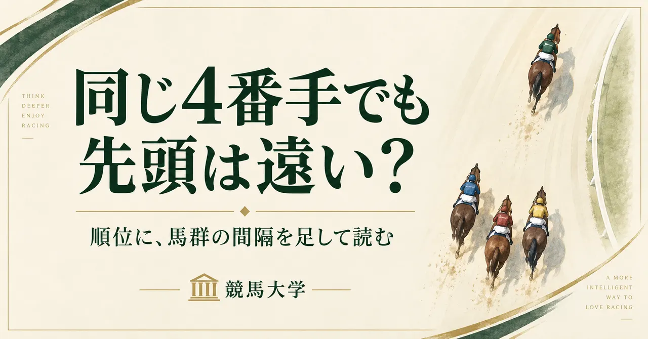 同じ4番手でも先頭は遠い？通過順位に「馬群の間隔」を足す読み方