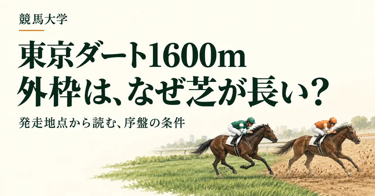 東京ダート1600mの外枠は、なぜ芝を長く走る？発走地点から読む序盤の条件