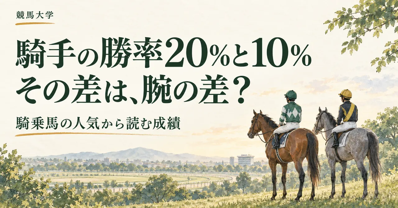騎手の勝率20％と10％、その差は腕の差？騎乗馬の人気から読む成績