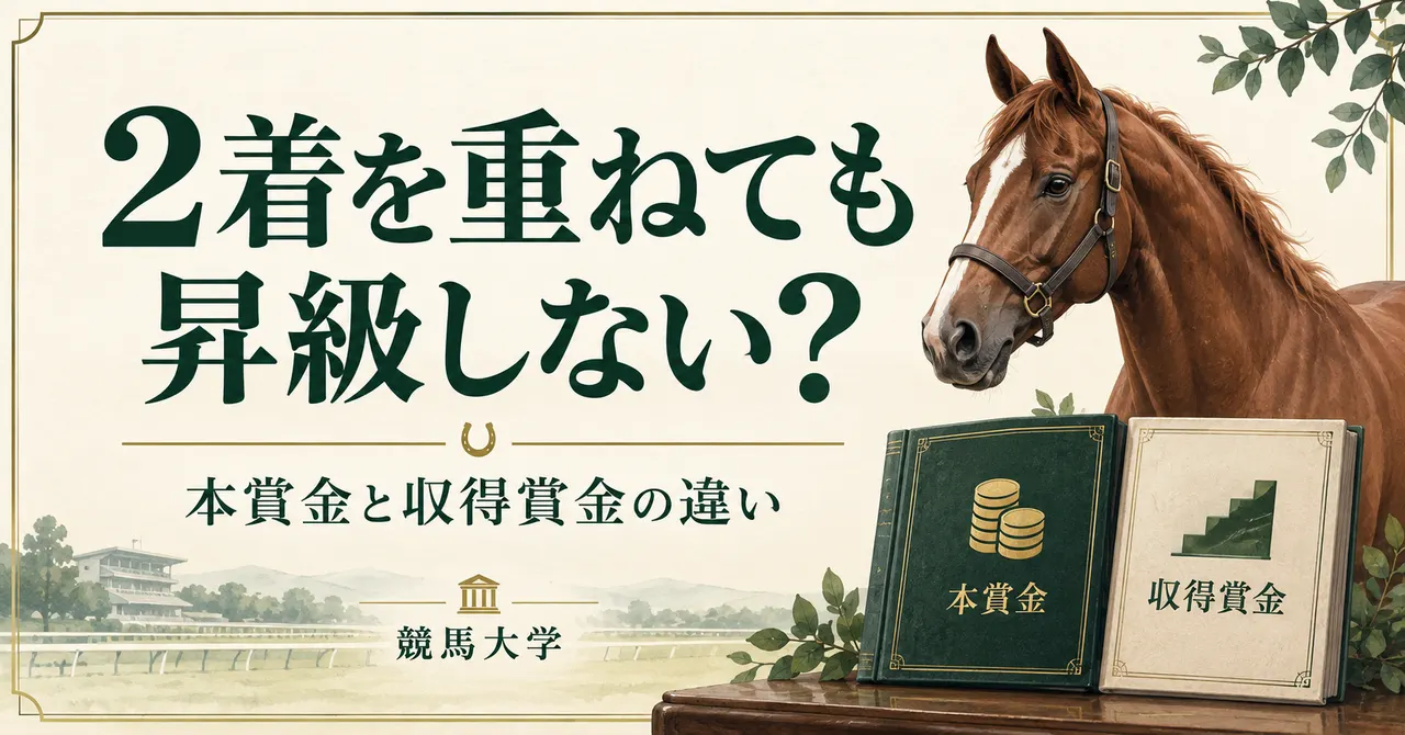 2着を重ねても昇級しない？本賞金と収得賞金から読む1勝クラス