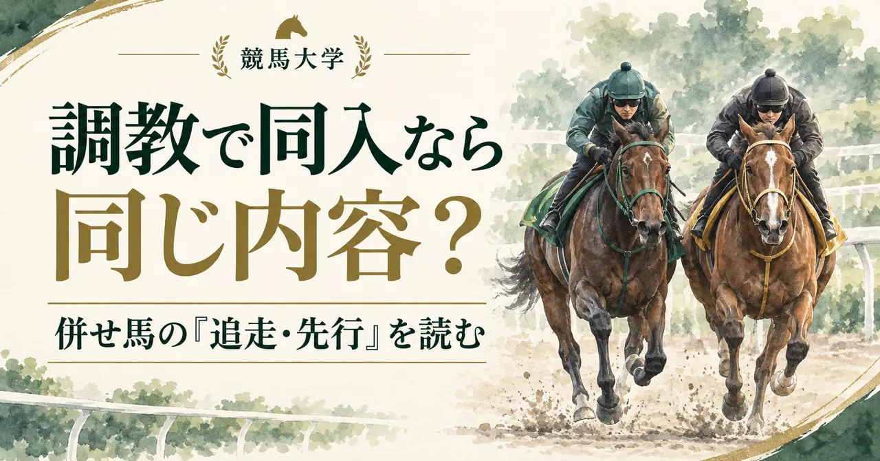 調教で同入なら同じ内容？併せ馬の「追走・先行」を読む
