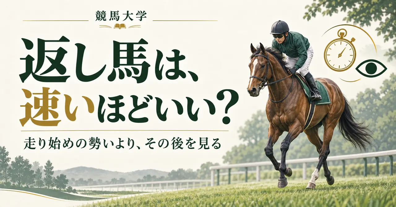 返し馬は速いほどいい？走り始めの勢いより、その後を見たい理由