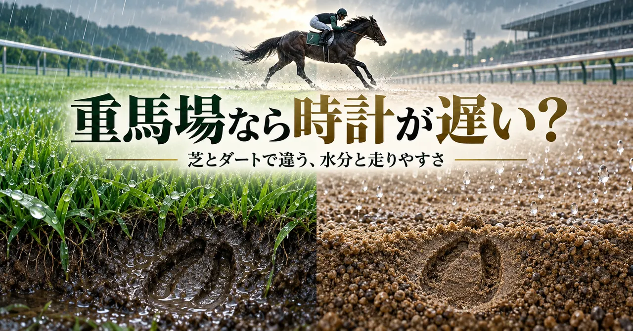 重馬場なら時計が遅い？芝とダートで違う、水分と走りやすさ