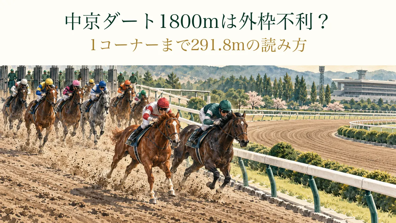 中京ダート1800mは外枠不利？1コーナーまで291.8mの読み方