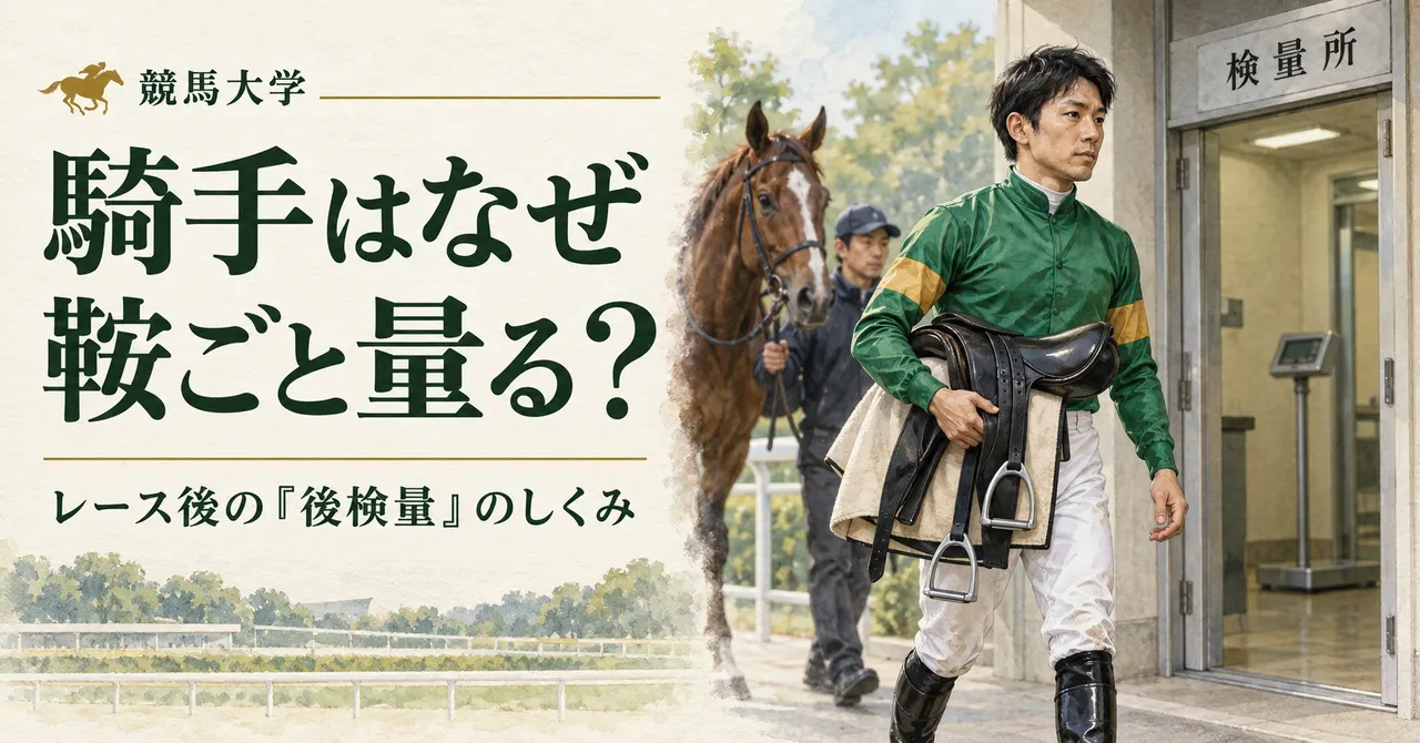 騎手はなぜ鞍を抱えて量る？レース後の「後検量」のしくみ