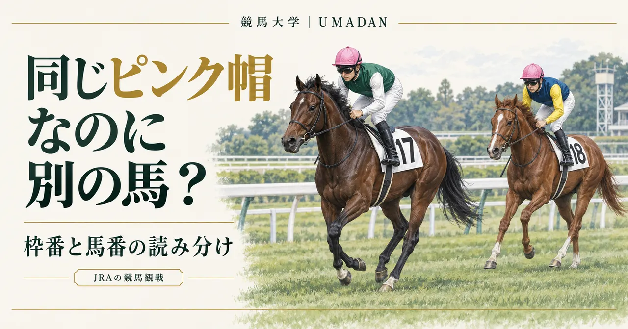 同じピンク帽なのに別の馬？枠番と馬番の読み分け