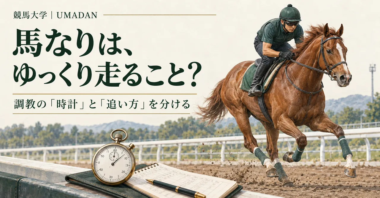 馬なりは、ゆっくり走ること？調教の「時計」と「追い方」を分けて読む