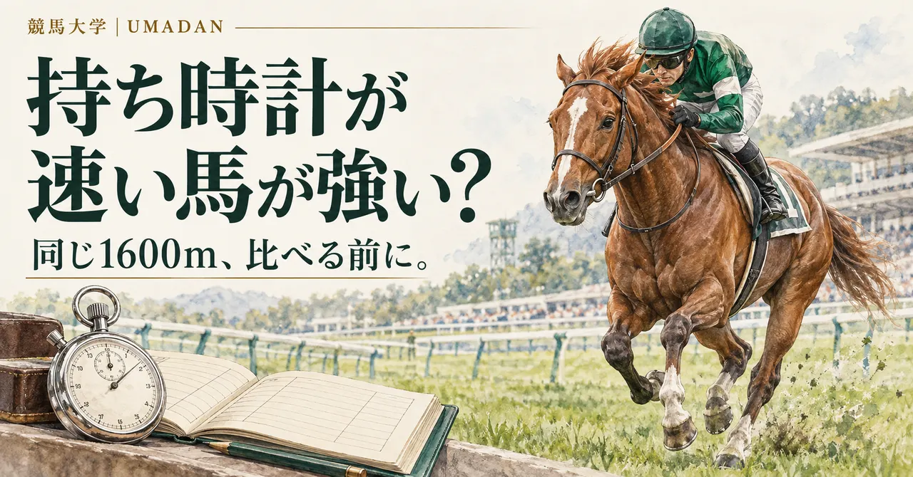持ち時計が速い馬が強い？東京と中山の芝1600mを比べる前に