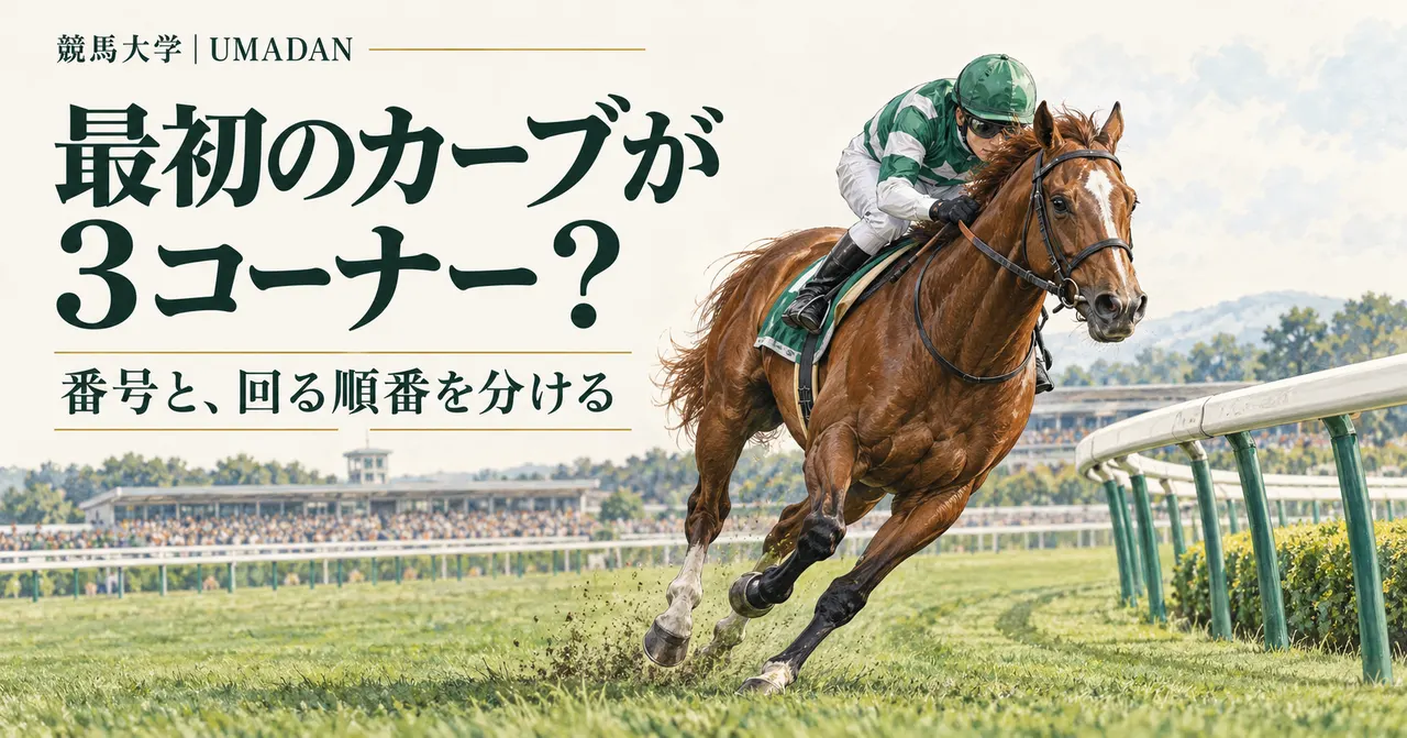 最初のカーブなのに3コーナー？番号と回る順番を分けて読む